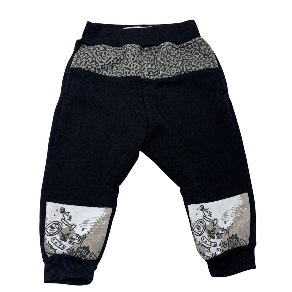 Akademiks Jogger Pants 18 months Boys Black Sweatpants Fleece Streetwear Hip Hop